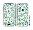 The Subtle Green Floral Vector Pattern Sectioned Skin Series for the Apple iPhone 6s Plus