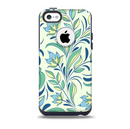 The Subtle Green Floral Vector Pattern Skin for the iPhone 5c OtterBox Commuter Case