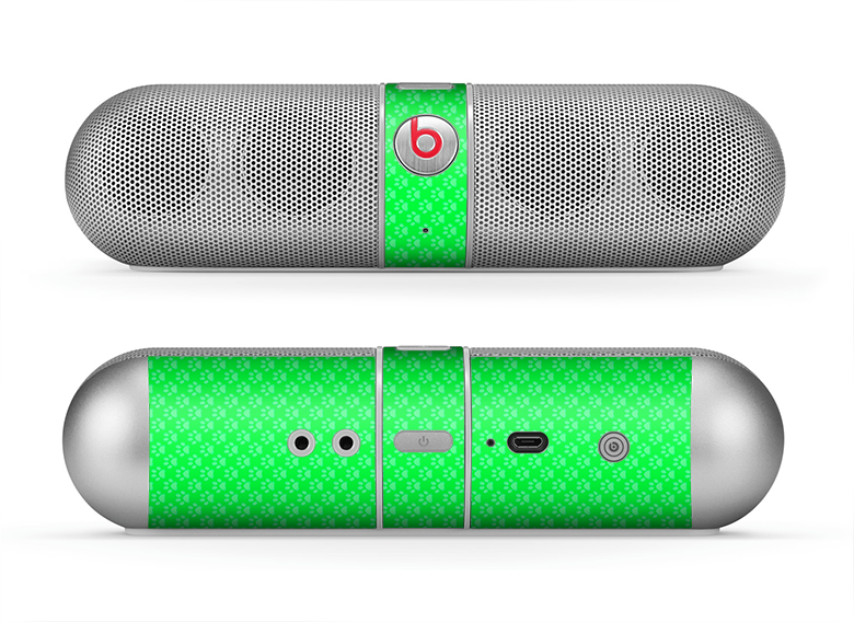 The Subtle Green Paw Prints Skin for the Beats by Dre Pill Bluetooth Speaker