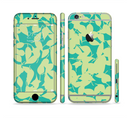The Subtle Green Seamless Leaves Sectioned Skin Series for the Apple iPhone 6s Plus