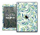 The Subtle Green Vector Floral Skin for the iPad Air