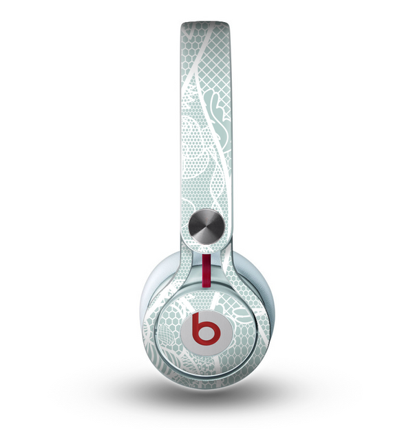 The Subtle Green and White Lace Design Skin for the Beats by Dre Mixr Headphones