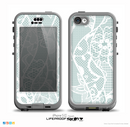 The Subtle Green and White Lace Design Skin for the iPhone 5c nüüd LifeProof Case
