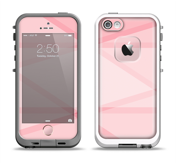The Subtle Layered Pink Salmon Apple iPhone 5-5s LifeProof Fre Case Skin Set