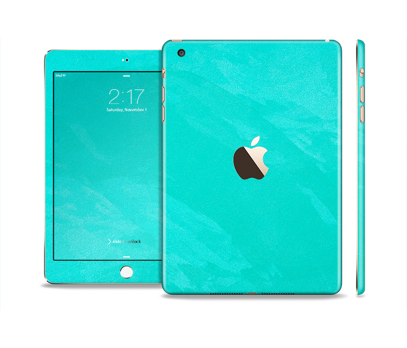 The Subtle Neon Turquoise Surface Full Body Skin Set for the Apple iPad Mini 3