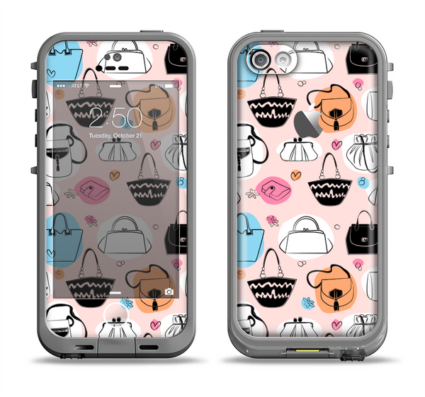 The Subtle Pink And Purses Apple iPhone 5c LifeProof Fre Case Skin Set