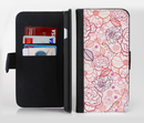 The Subtle Pink Floral Illustration Ink-Fuzed Leather Folding Wallet Credit-Card Case for the Apple iPhone 6/6s, 6/6s Plus, 5/5s and 5c