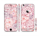 The Subtle Pink Floral Illustration Sectioned Skin Series for the Apple iPhone 6s Plus