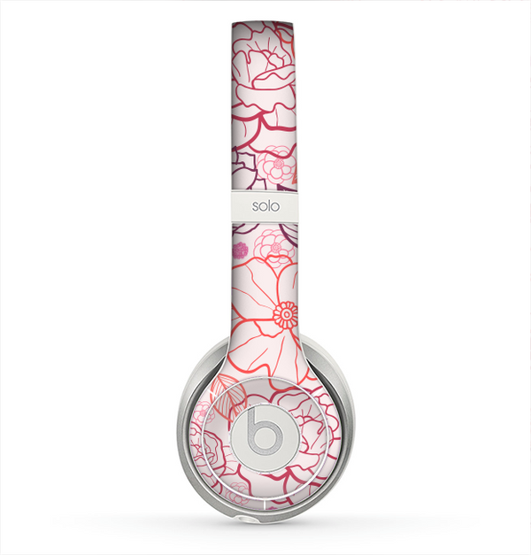 The Subtle Pink Floral Illustration Skin for the Beats by Dre Solo 2 Headphones