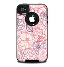The Subtle Pink Floral Illustration Skin for the iPhone 4-4s OtterBox Commuter Case