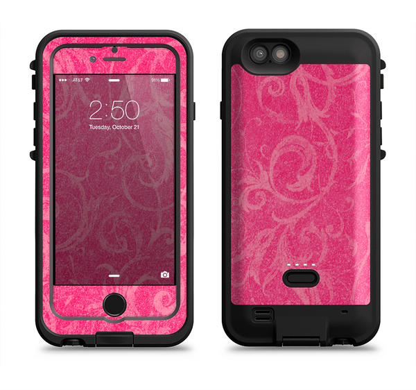 The Subtle Pink Floral Laced Apple iPhone 6/6s LifeProof Fre POWER Case Skin Set