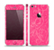 The Subtle Pink Floral Laced Skin Set for the Apple iPhone 5