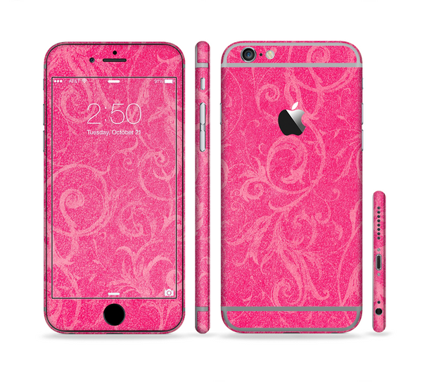The Subtle Pink Floral Laced Sectioned Skin Series for the Apple iPhone 6 Plus