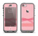 The Subtle Pink Polka Dot with Ribbon Apple iPhone 5c LifeProof Nuud Case Skin Set
