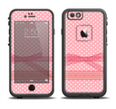 The Subtle Pink Polka Dot with Ribbon Apple iPhone 6/6s LifeProof Fre Case Skin Set
