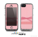 The Subtle Pink Polka Dot with Ribbon Skin for the Apple iPhone 5c LifeProof Case
