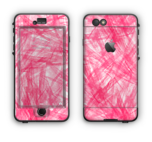 The Subtle Pink Watercolor Strokes Apple iPhone 6 LifeProof Nuud Case Skin Set