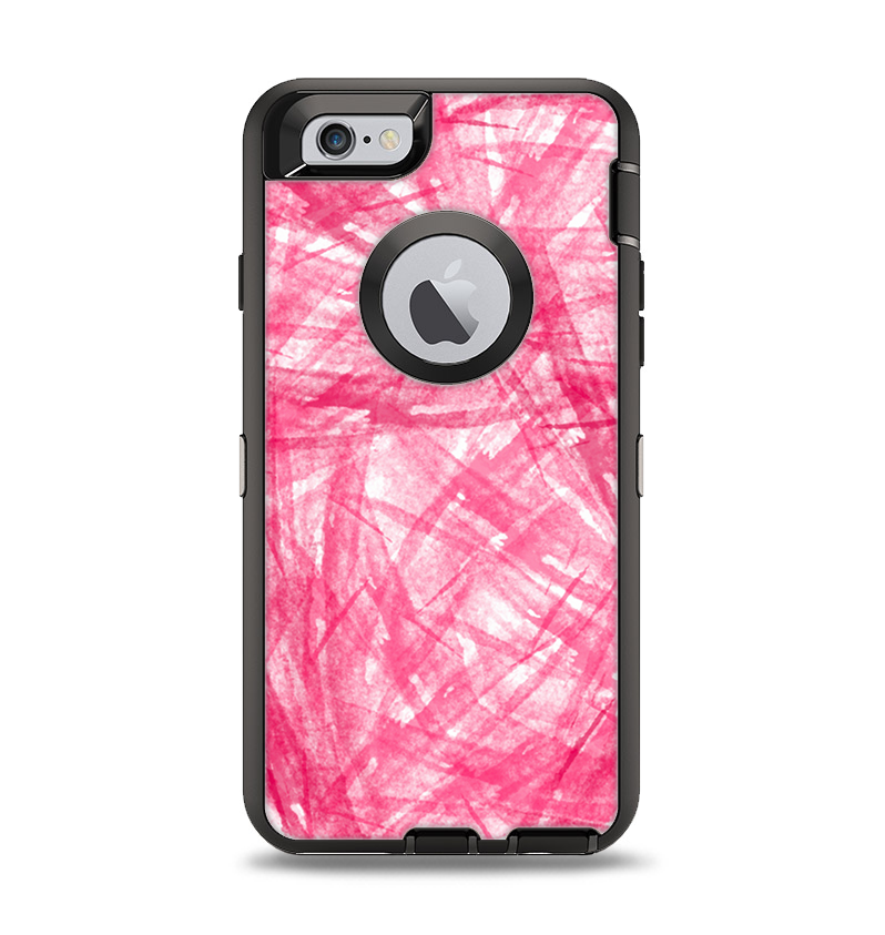 The Subtle Pink Watercolor Strokes Apple iPhone 6 Otterbox Defender Case Skin Set