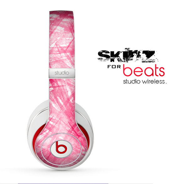 The Subtle Pink Watercolor Strokes Skin for the Beats by Dre Studio Wireless Headphones