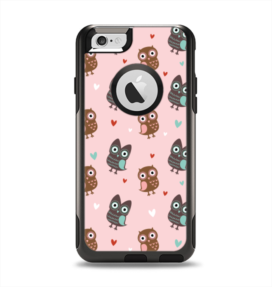 The Subtle Pink and Blue Vector Love Owls Apple iPhone 6 Otterbox Commuter Case Skin Set