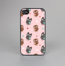 The Subtle Pink and Blue Vector Love Owls Skin-Sert for the Apple iPhone 4-4s Skin-Sert Case