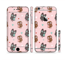 The Subtle Pink and Blue Vector Love Owls Sectioned Skin Series for the Apple iPhone 6s Plus
