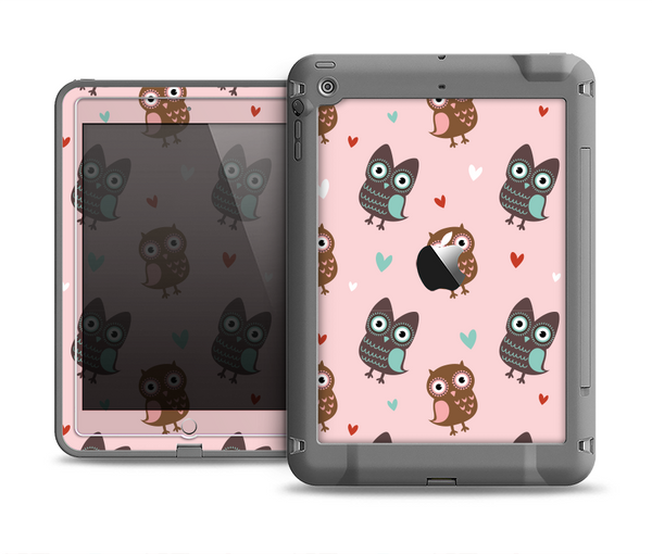 The Subtle Pink and Blue Vector Love Owls Apple iPad Mini LifeProof Fre Case Skin Set
