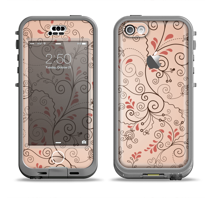 The Subtle Pinks Laced Design Apple iPhone 5c LifeProof Nuud Case Skin Set