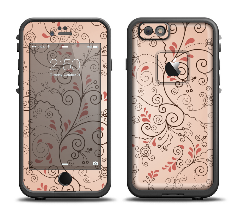 The Subtle Pinks Laced Design Apple iPhone 6/6s Plus LifeProof Fre Case Skin Set