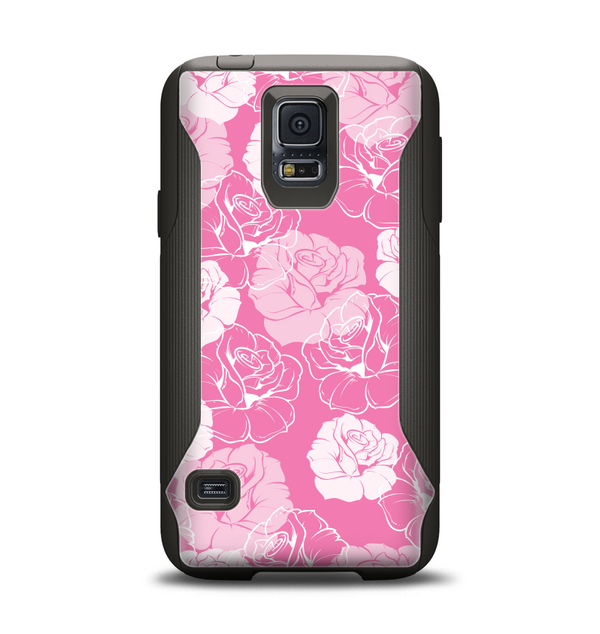 The Subtle Pinks Rose Pattern V3 Samsung Galaxy S5 Otterbox Commuter Case Skin Set