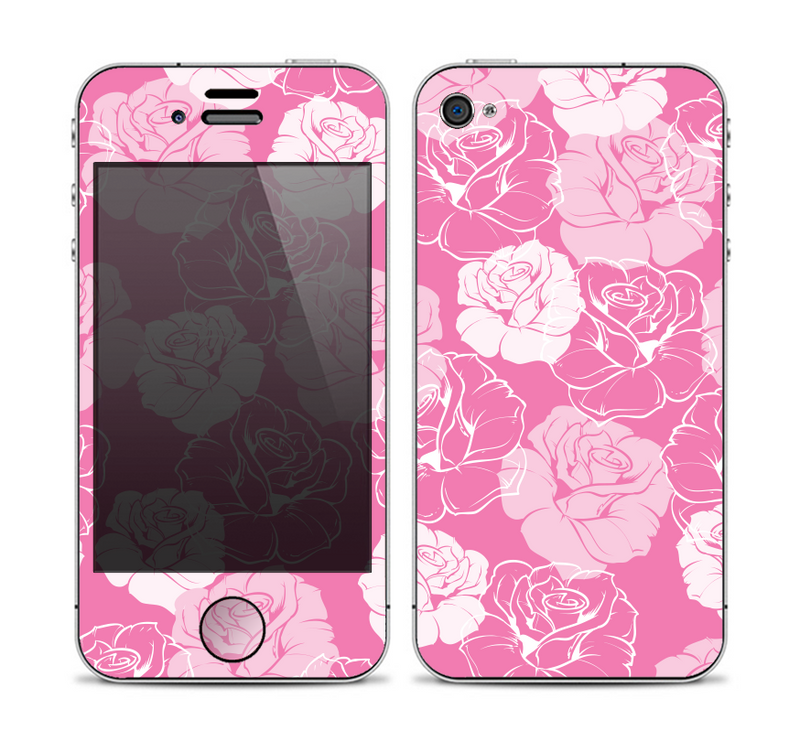 The Subtle Pinks Rose Pattern V3 Skin for the Apple iPhone 4-4s