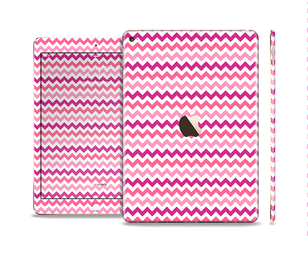The Subtle Pinks and White Chevron Pattern Skin Set for the Apple iPad Pro