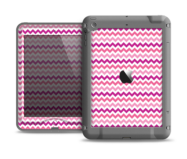 The Subtle Pinks and White Chevron Pattern Apple iPad Air LifeProof Nuud Case Skin Set