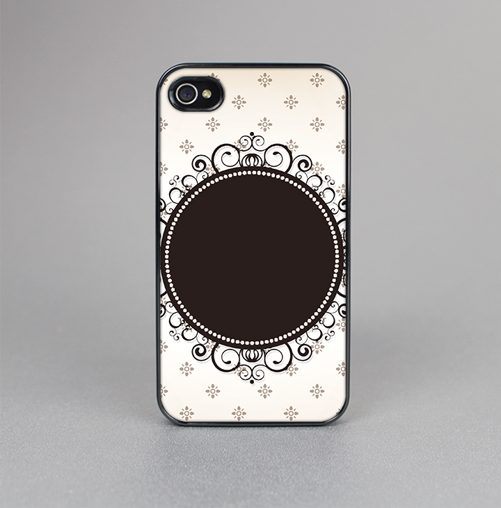 The Subtle Tan Elegant Black Design Skin-Sert for the Apple iPhone 4-4s Skin-Sert Case