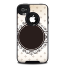 The Subtle Tan Elegant Black Design Skin for the iPhone 4-4s OtterBox Commuter Case
