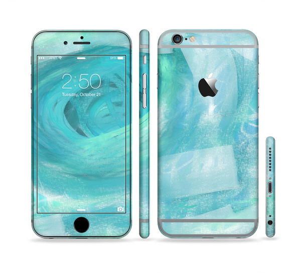 The Subtle Teal Watercolor Sectioned Skin Series for the Apple iPhone 6 Plus