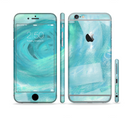 The Subtle Teal Watercolor Sectioned Skin Series for the Apple iPhone 6/6s Plus