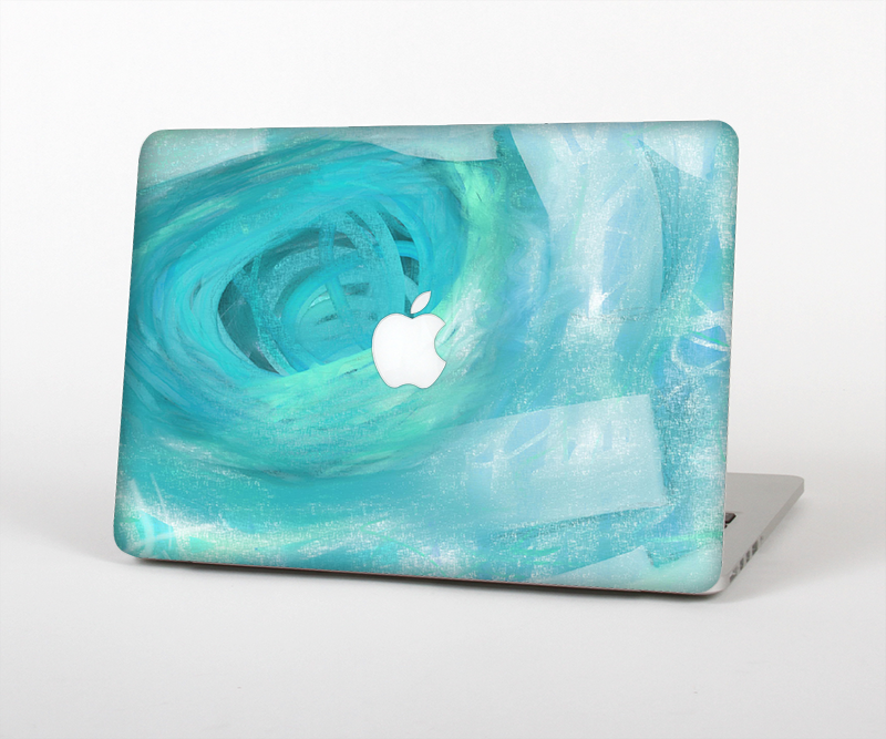 The Subtle Teal Watercolor Skin Set for the Apple MacBook Pro 15" with Retina Display