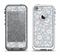 The Subtle White and Blue Floral Laced V32 Apple iPhone 5-5s LifeProof Fre Case Skin Set
