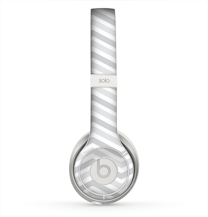 The Subtle Wide White & Gray Chevron Skin for the Beats by Dre Solo 2 Headphones