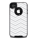 The Subtle Wide White & Gray Chevron Skin for the iPhone 4-4s OtterBox Commuter Case