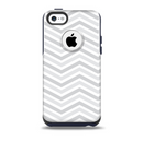 The Subtle Wide White & Gray Chevron Skin for the iPhone 5c OtterBox Commuter Case