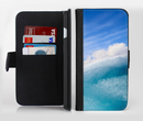 The Sunny Day Waves Ink-Fuzed Leather Folding Wallet Credit-Card Case for the Apple iPhone 6/6s, 6/6s Plus, 5/5s and 5c