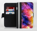 The Super Nova Neon Explosion Ink-Fuzed Leather Folding Wallet Credit-Card Case for the Apple iPhone 6/6s, 6/6s Plus, 5/5s and 5c
