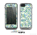 The Sutble Green Floral Vector Pattern Skin for the Apple iPhone 5c LifeProof Case