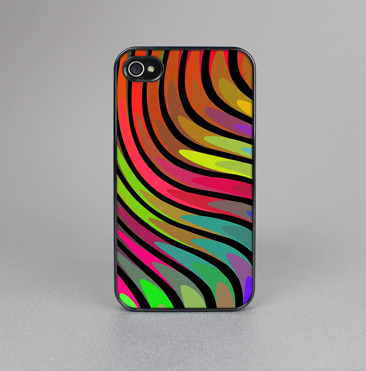 The Swirled Neon Abstract Lines Skin-Sert for the Apple iPhone 4-4s Skin-Sert Case