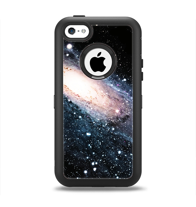 The Swirling Glowing Starry Galaxy Apple iPhone 5c Otterbox Defender Case Skin Set
