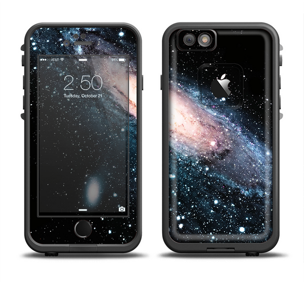 The Swirling Glowing Starry Galaxy Apple iPhone 6 LifeProof Fre Case Skin Set