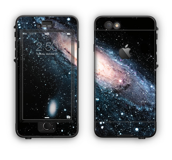 The Swirling Glowing Starry Galaxy Apple iPhone 6 LifeProof Nuud Case Skin Set