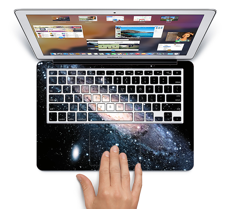 The Swirling Glowing Starry Galaxy Skin Set for the Apple MacBook Pro 15" with Retina Display